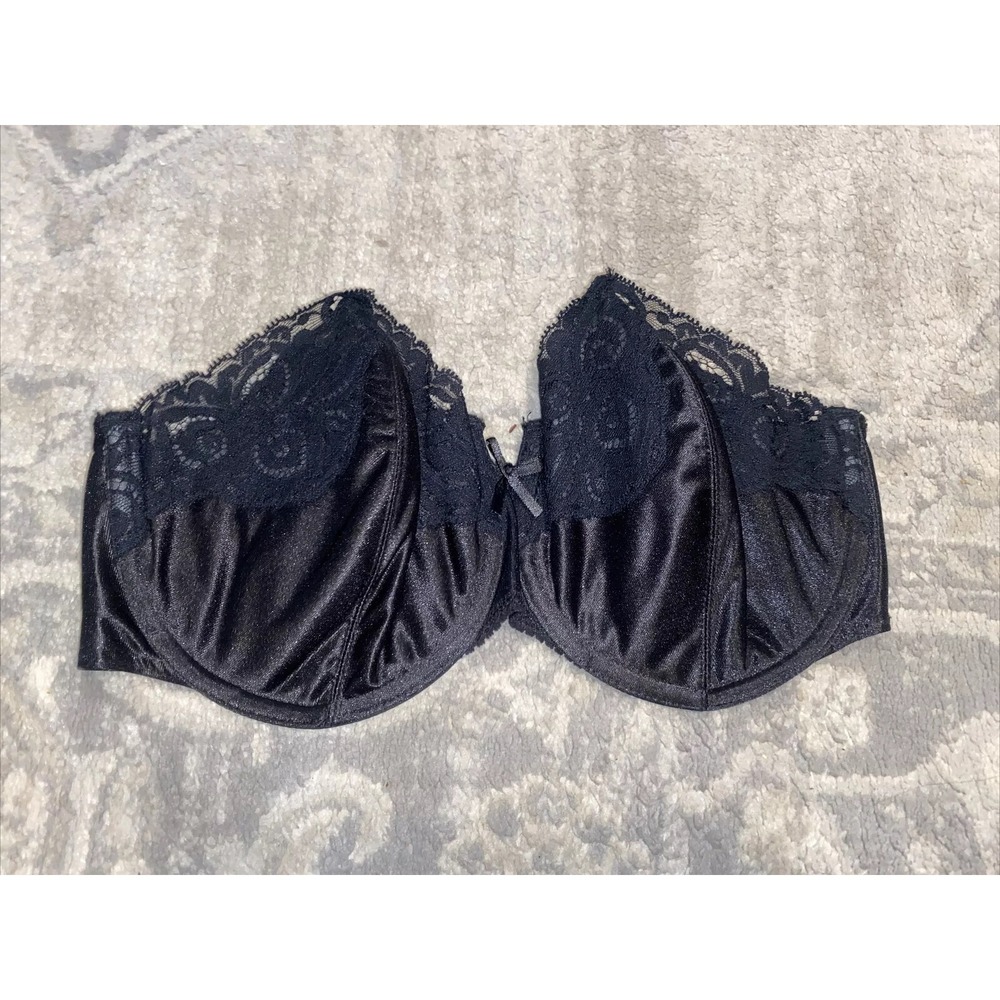 Bali‎ size 34D Style 2400 Black lace trimmed strapless Underwire Bra
